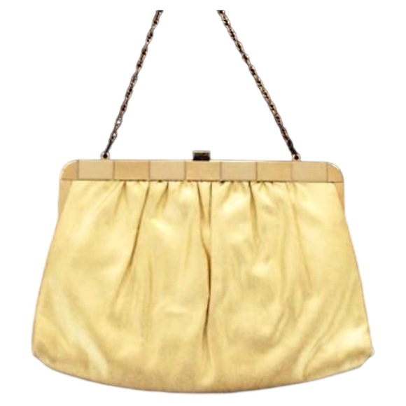 Vintage Lewisette Metallic Gold Evening Bag 6.5” x 9” - Picture 1 of 4